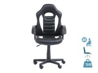 Fauteuil gamer ANZIO - accoudoirs fixes - noir et blanc