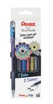 Pentel Hybrid Dual Metal - Pack de 6 rollers - 1 mm - argent