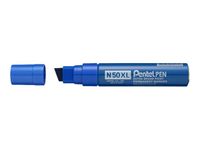 Pentel PEN N50 XL - Marqueur permanent - pointe biseau large - bleu