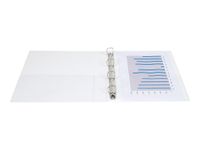 Exacompta Kreacover - Classeur à anneaux personnalisable - Dos 30 mm - A4 Maxi - pour 200 feuilles - blanc - 2 pochettes extérieures