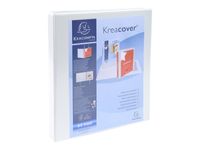Exacompta Kreacover - Classeur à anneaux personnalisable - Dos 20 mm - A4 Maxi - blanc - 2 pochettes extérieures