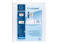 Exacompta Kreacover - Classeur à anneaux personnalisable - Dos 44 mm - A4 Maxi - blanc - 3 pochettes extérieures