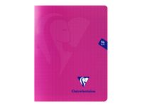 Clairefontaine Mimesys - Cahier polypro 17 x 22 cm - 96 pages - grands carreaux (Seyes) - rose