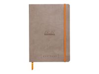 Rhodia Goalbook - Carnet souple A5 - 224 pages numérotées - petits carreaux - taupe
