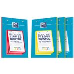 Oxford - Pack de 30 Fiches Bristol - A5 - petits carreaux - perforées - 4 couleurs disponibles selon stock du magasin