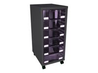 Module de rangement à roulettes 6 tiroirs - anthracite/prune