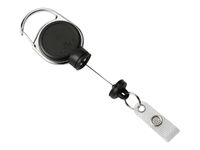 Durable - Enrouleur de badge - bouton pression clip noir