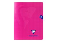 Clairefontaine Mimesys - Cahier polypro 17 x 22 cm - 48 pages - grands carreaux (Seyes) - rose