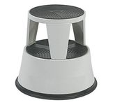 Tabouret - 2 marches - métal - gris clair