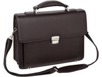 Oberthur Bradford - Cartable rigide 2 compartiments - marron - 29 x 38 x 13 cm