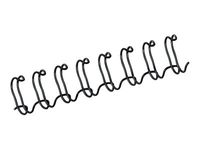 Fellowes - 100 anneaux de reliure en métal - 12 mm - jusqu'à 100 feuilles - noir