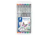 STAEDTLER pigment liner - Pack de 6 Feutres fins - 0.5 mm - couleurs assorties