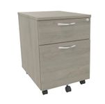 Caisson mobile IDRA/DUAL - L43 x H56 x P60 cm - 2 Tiroirs dont 1 dossier suspendu - Imitation Chêne gris