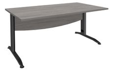Bureau droit IDRA - L180 cm - Pieds anthracite - plateau imitation Chêne gris