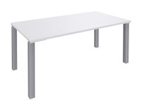 Bureau droit EXPRIM - L180 cm - Plateau Blanc perle - Pieds alu