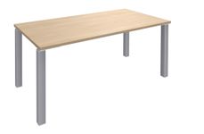 Bureau droit EXPRIM - L180 cm - Plateau imitation Chêne clair - Pieds alu