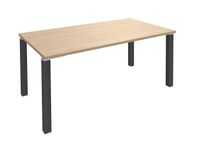 Bureau droit EXPRIM - L160 cm - Plateau imitation Chêne clair - Pieds carbone