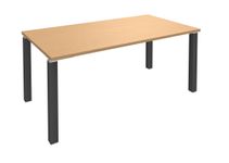 Bureau droit EXPRIM - L120 cm - Plateau imitation Hêtre - Pieds carbone