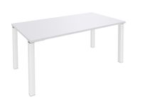 Bureau droit EXPRIM - L140 cm - Plateau Blanc perle - Pieds blanc