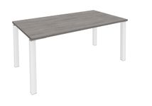 Bureau droit EXPRIM - L140 cm - Plateau imitation Chêne gris - Pieds blanc