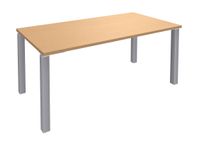 Bureau droit EXPRIM - L160 cm - Plateau imitation Hêtre - Pieds alu