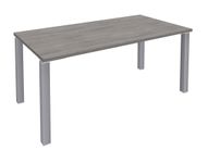 Bureau droit EXPRIM - L160 cm - Plateau imitation Chêne gris - Pieds alu