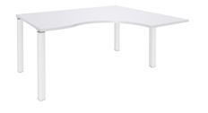 Bureau compact EXPRIM - L160 cm - Retour droite - Plateau Blanc perle - Pieds blanc (Pieds de renfort obligatoire à rajouter - non inclus)
