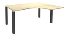 Bureau compact EXPRIM - L180 cm - Retour droite - Plateau imitation Erable - Pieds carbone (Pieds de renfort obligatoire à rajouter - non inclus)