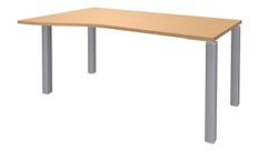 Bureau Vague EXPRIM - L140 cm - Retour gauche - Plateau imitation Hêtre - Pieds alu