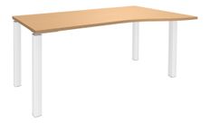 Bureau Vague EXPRIM - L160 cm - Retour droite - Plateau imitation Hêtre - Pieds blanc