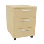 Caisson mobile EXPRIM/LOFTER/LEVEL - L43 x H56 x P60 cm - 3 tiroirs - Imitation Hêtre