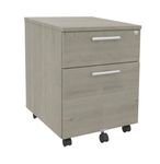 Caisson mobile EXPRIM/LOFTER/LEVEL - L43 x H56 x P60 cm - 2 tiroirs dont 1 DS - Imitation Chêne gris