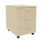 Caisson mobile LEVEL/STEELY/WOODY - L43 x H56 x P60 cm - 3 tiroirs - Imitation Erable