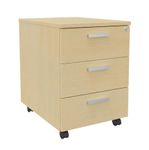 Caisson mobile LEVEL/STEELY/WOODY - L43 x H56 x P60 cm - 3 tiroirs - Imitation Hêtre