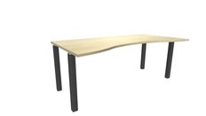 Bureau vague symétrique EXPRIM - L180 cm - Plateau imitation Erable - Pieds carbone