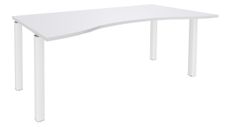 Bureau vague symétrique EXPRIM - L180 cm - Plateau Blanc perle - Pieds blanc