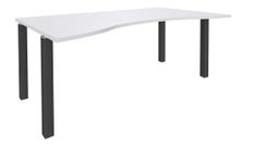 Bureau vague symétrique EXPRIM - L180 cm - Plateau Blanc perle - Pieds carbone