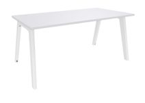 Bureau simple STEELY - L180 cm - pied blanc - plateau Blanc Perle