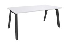 Bureau simple STEELY - L180 cm - pied carbone - plateau Blanc perle
