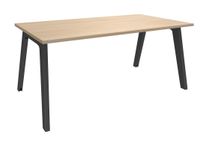 Bureau simple STEELY - L180 cm - pied carbone - plateau imitation Chêne clair