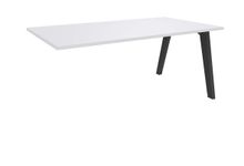 Bureau simple STEELY - L180 cm - Bureau suivant - Pieds carbone - plateau Blanc perle