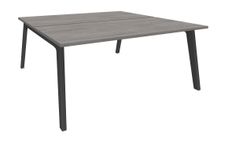 Bureau double STEELY - L120 cm - Elément de départ - Pieds carbone - plateau imitation Chêne gris