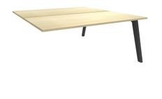 Bureau double STEELY - L120 cm - Elément suivant - Pieds carbone - plateau imitation Erable