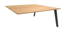 Bureau double STEELY - L140 cm - Elément suivant - Pieds carbone - plateau imitation Hêtre