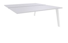 Bureau double STEELY - L160 cm - Elément suivant - Pieds blanc - plateau Blanc Perle