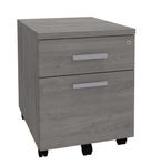 Caisson mobile LEVEL/STEELY/WOODY - L43 x H56 x P60 cm - 2 tiroirs dont 1 DS - Imitation Chêne gris