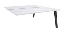 Bureau double STEELY - L180 cm - Elément suivant - Pieds carbone - plateau Blanc perle