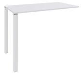 Table Lounge - L120xH105xP60 cm - 2 Pieds blancs - plateau blanc perle