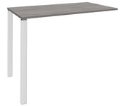 Table Lounge - L120xH105xP60 cm - 2 Pieds blancs - plateau imitation chêne gris