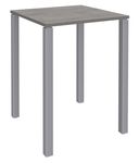 Table Lounge - L80xH105xP80 cm - 4 Pieds alu - plateau imitation chêne gris